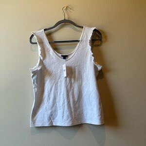 NWT Ann Taylor White Sleeveless Top Sz. L